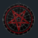 Red Devil Pentagram Dartboard<br><div class="desc">Red,  inverted,  textured pentagram in circle,  on black background. Occult symbol. 666</div>