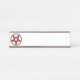 Red Devil Pentagram Desk Name Plate