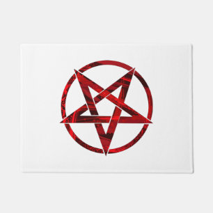 Red Devil Pentagram Doormat