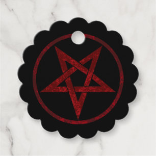 Red Devil Pentagram Favour Tags