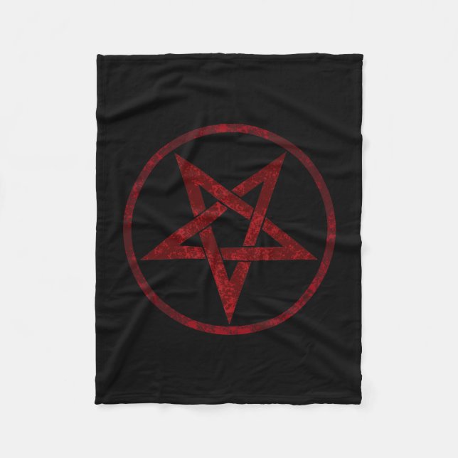 Red Devil Pentagram Fleece Blanket (Front)
