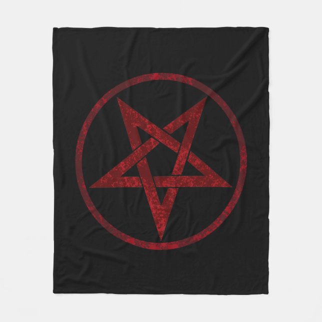 Red Devil Pentagram Fleece Blanket (Front)