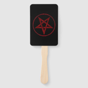 Red Devil Pentagram Hand Fan