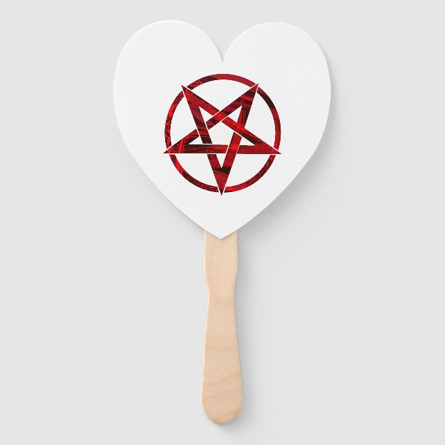Red Devil Pentagram Hand Fan (Front)