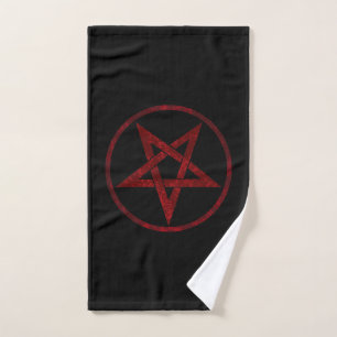 Red Devil Pentagram Hand Towel