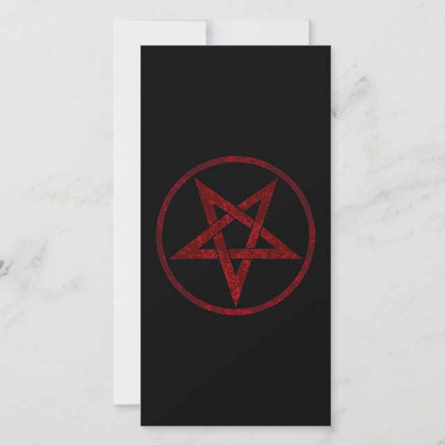 Red Devil Pentagram Holiday Card (Front)