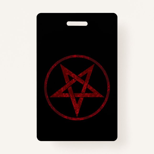 Red Devil Pentagram ID Badge (Front)