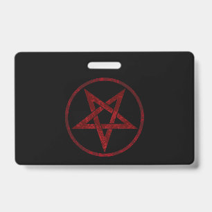 Red Devil Pentagram ID Badge