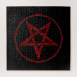 Red Devil Pentagram Jigsaw Puzzle