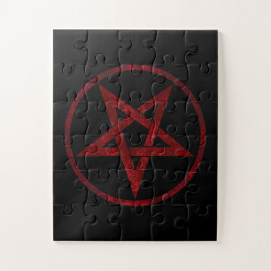 Red Devil Pentagram Jigsaw Puzzle
