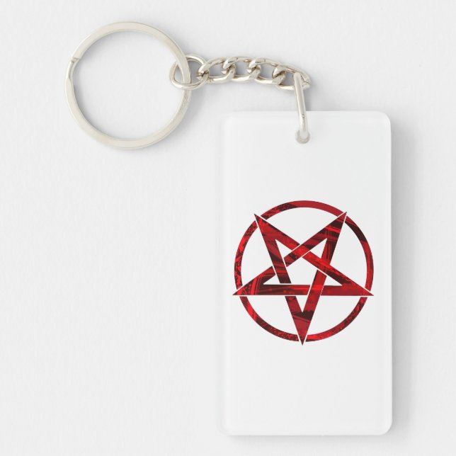 Red Devil Pentagram Key Ring (Front)