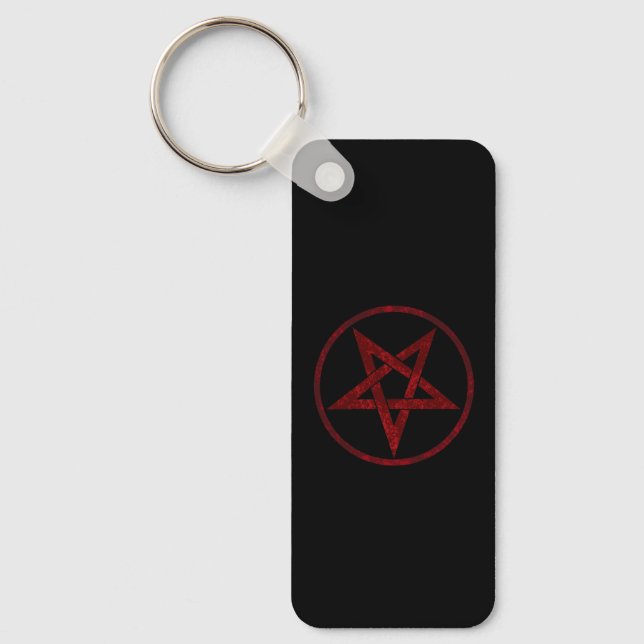Red Devil Pentagram Key Ring (Front)