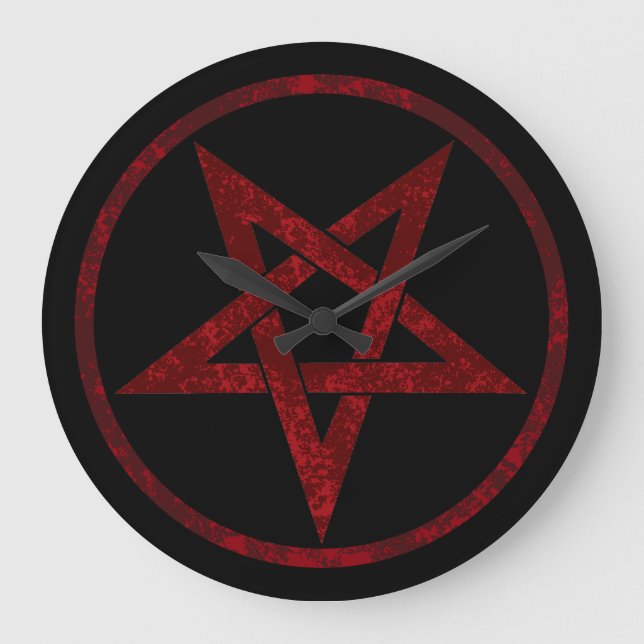 Red Devil Pentagram Large Clock (Front)