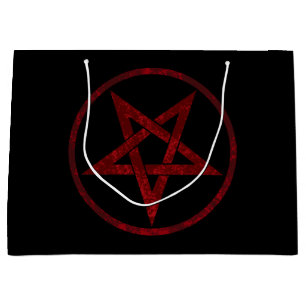 Red Devil Pentagram Large Gift Bag