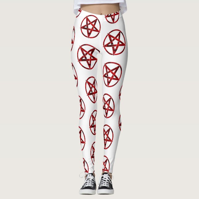 Red Devil Pentagram Leggings (Front)