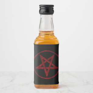 Red Devil Pentagram Liquor Bottle Label