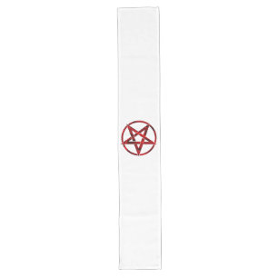 Red Devil Pentagram Long Table Runner
