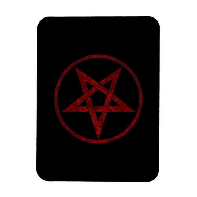 Red Devil Pentagram Magnet (Vertical)