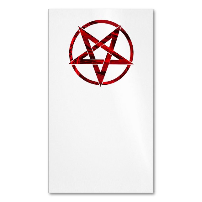 Red Devil Pentagram Magnetic Business Card (Front Vertical)