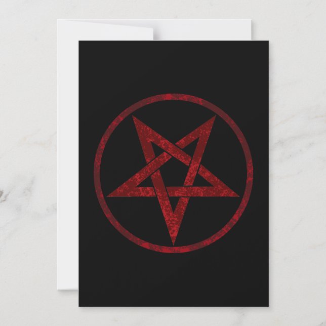 Red Devil Pentagram Magnetic Invitation (Front)