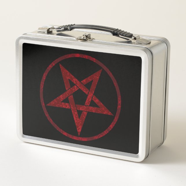 Red Devil Pentagram Metal Lunch Box (Front)