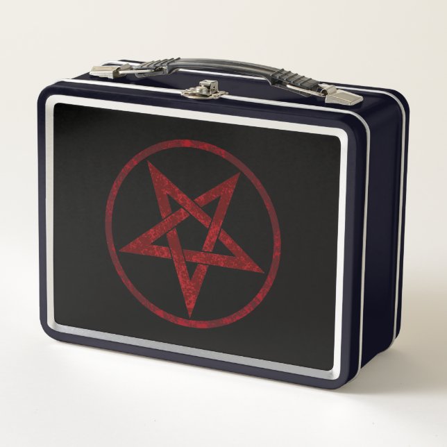 Red Devil Pentagram Metal Lunch Box (Front)