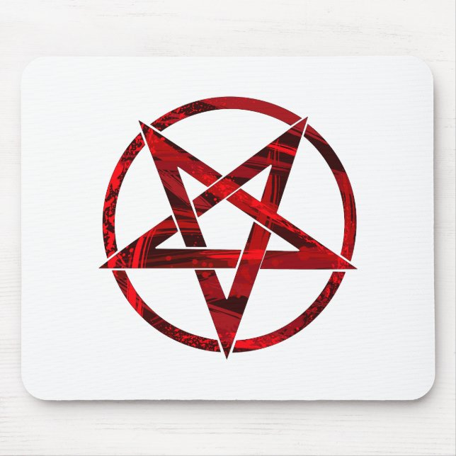 Red Devil Pentagram Mouse Mat (Front)