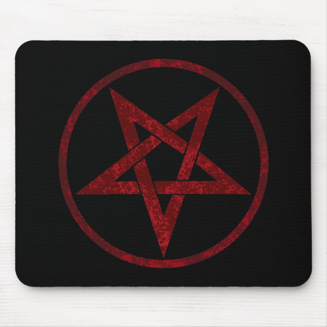 Red Devil Pentagram Mouse Mat (Front)