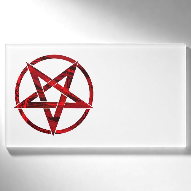 Red Devil Pentagram Name Tag (Front)