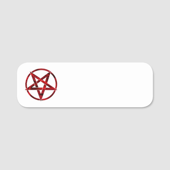 Red Devil Pentagram Name Tag (Front)