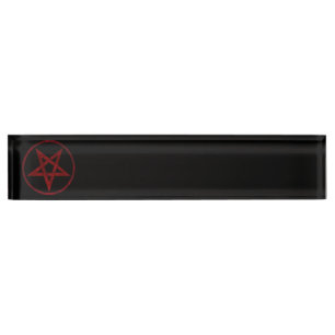 Red Devil Pentagram Nameplate