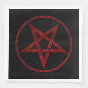 Red Devil Pentagram Napkin