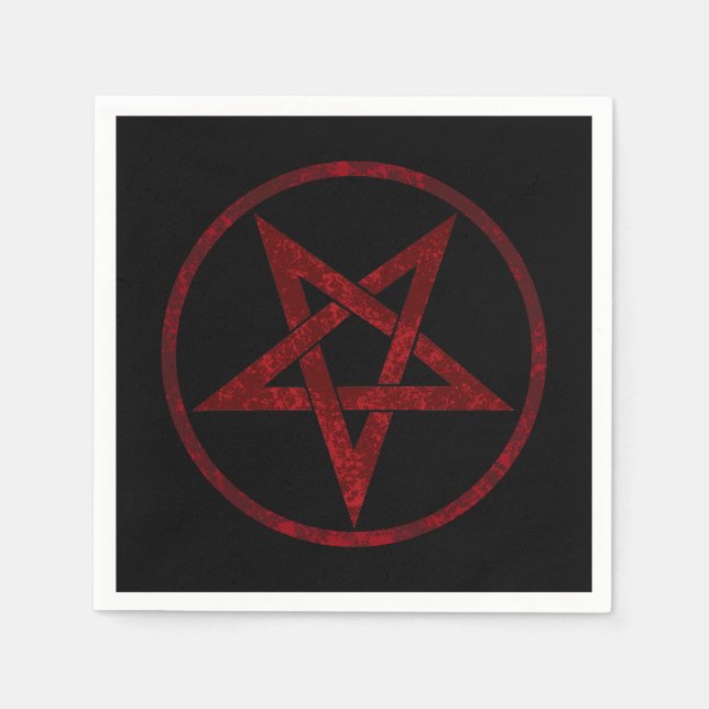 Red Devil Pentagram Napkin (Front)