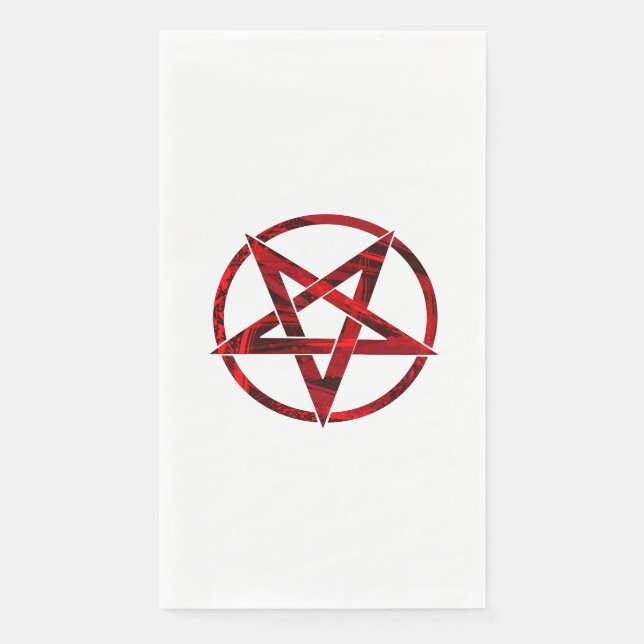 Red Devil Pentagram Napkin (Front)