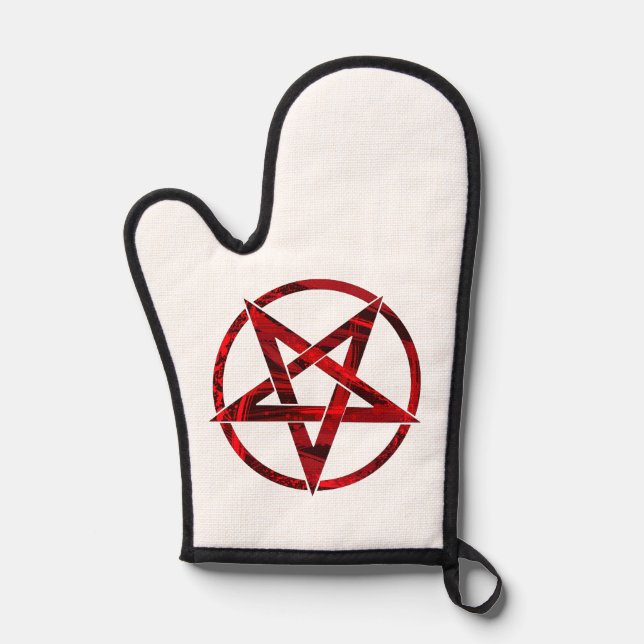 Red Devil Pentagram Oven Mitt (Front)
