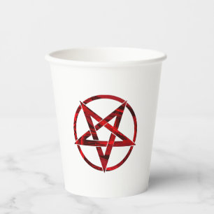 Red Devil Pentagram Paper Cups