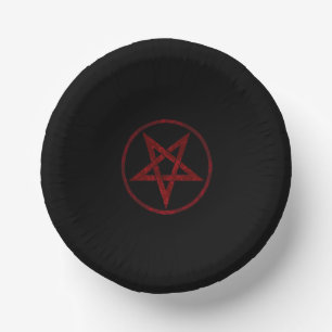 Red Devil Pentagram Paper Plate