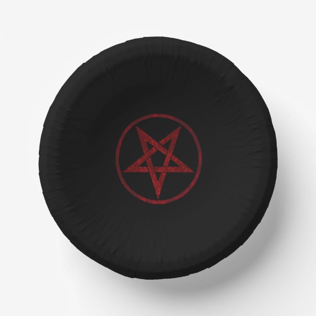 Red Devil Pentagram Paper Plate (Front)