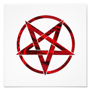 Red Devil Pentagram Photo Print