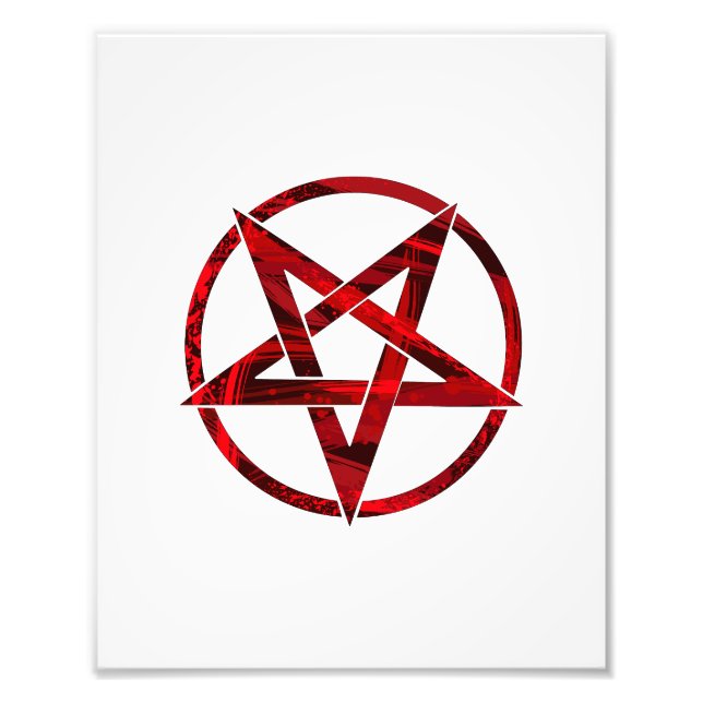 Red Devil Pentagram Photo Print (Front)