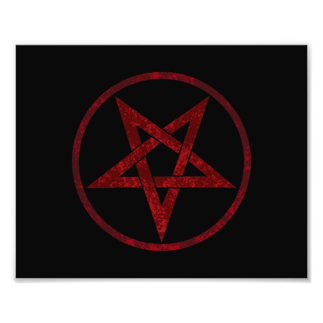 Red Devil Pentagram Photo Print (Front)