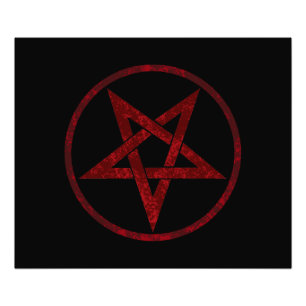 Red Devil Pentagram Photo Print