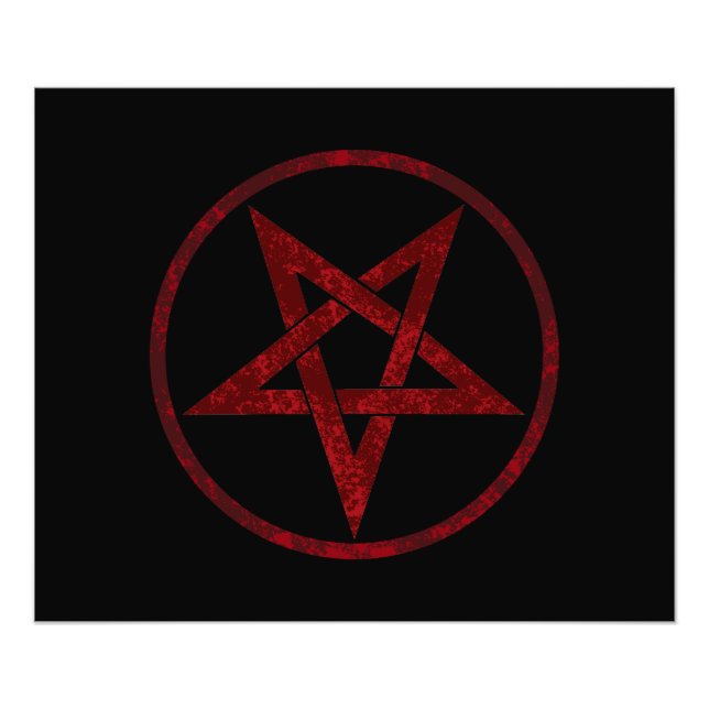 Red Devil Pentagram Photo Print (Front)
