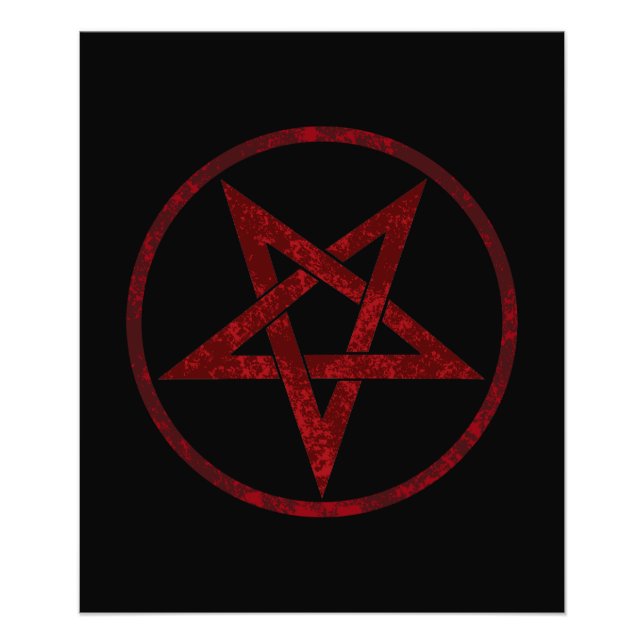 Red Devil Pentagram Photo Print (Front)