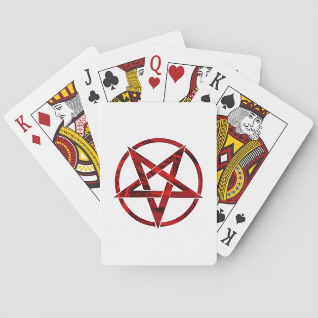 Red Devil Pentagram Playing Cards (Back)