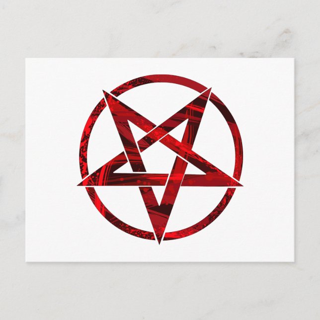 Red Devil Pentagram Postcard (Front)