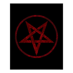 Red Devil Pentagram Poster