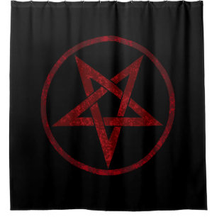 Red Devil Pentagram Shower Curtain