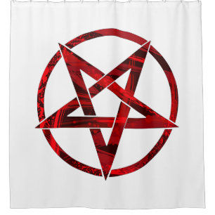 Red Devil Pentagram Shower Curtain
