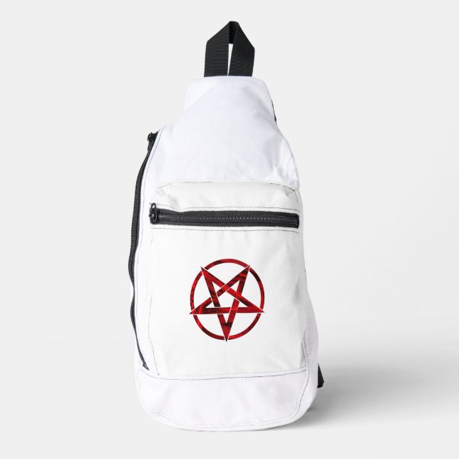 Red Devil Pentagram Sling Bag (Front)